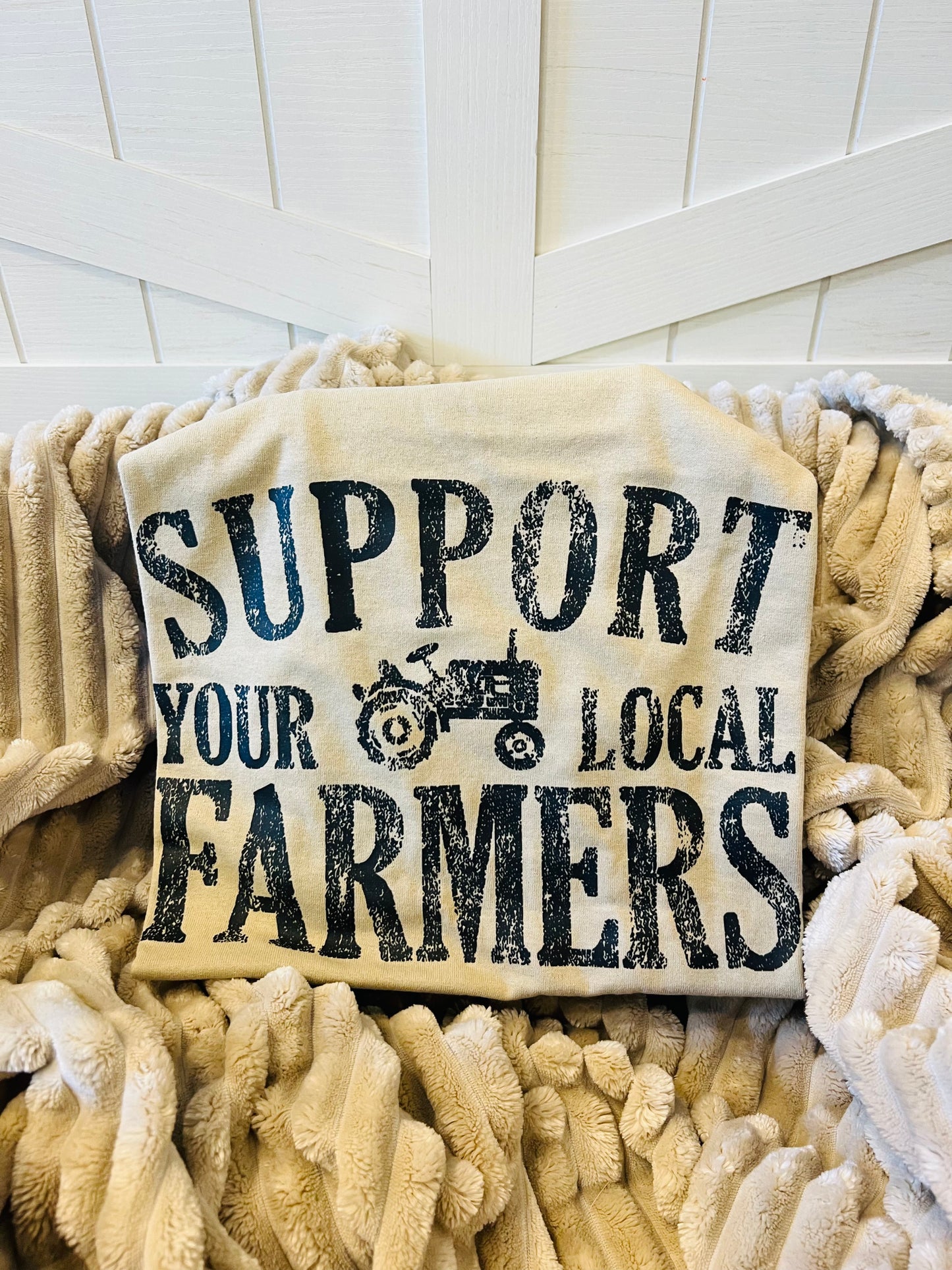 Printed Support Your Local Farmers Tee