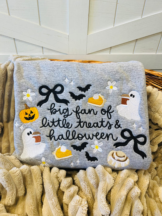 Embroidered Little Treats Halloween Sweatshirt