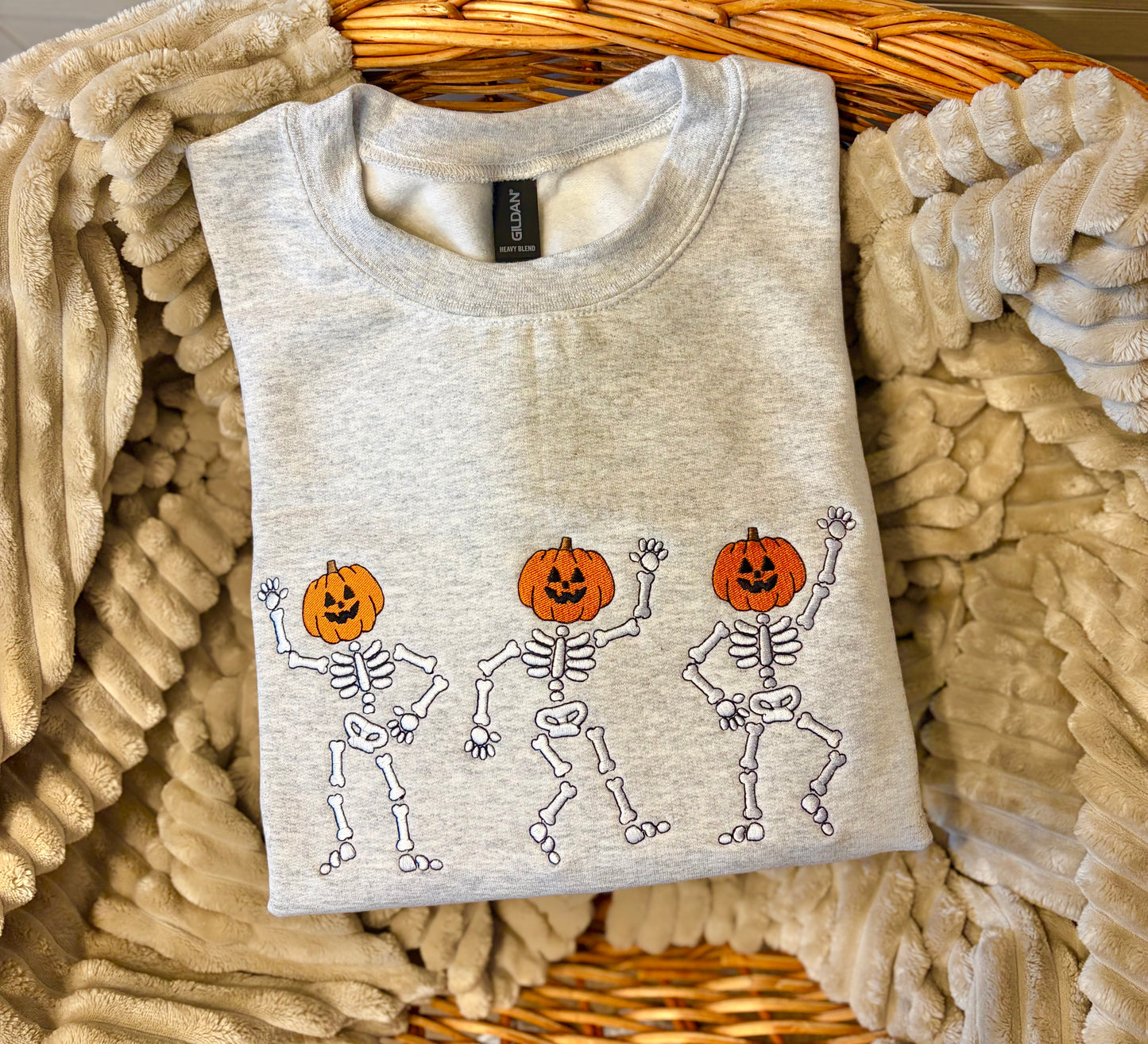 Embroidered Dancing Skeleton Sweatshirt