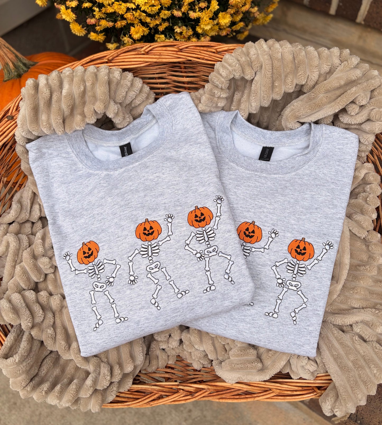 Embroidered Dancing Skeleton Sweatshirt