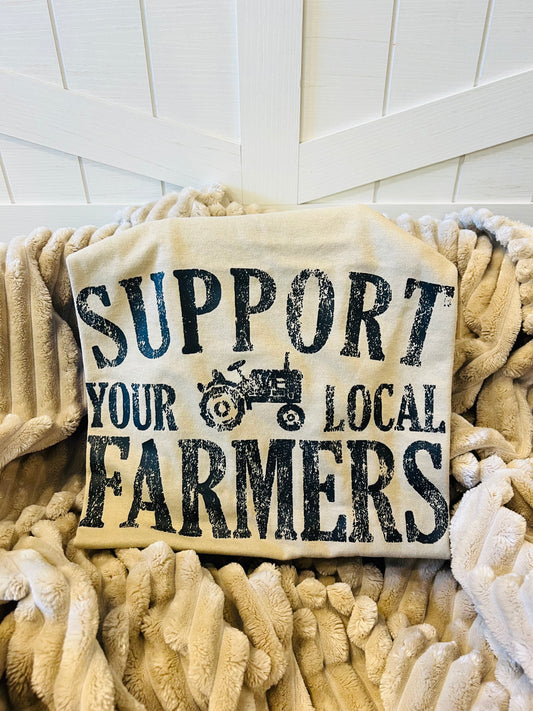Printed Support Your Local Farmers Tee