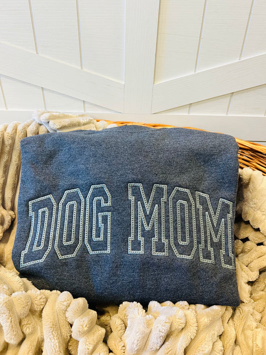 Embroidered Dog Mom Sweatshirt