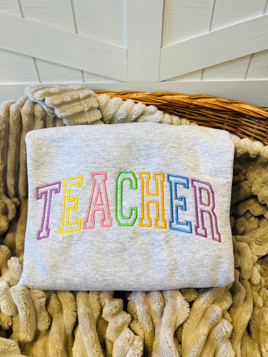Embroidered Teacher Sweatshirt