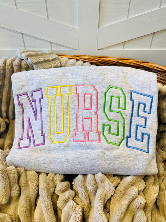 Embroidered Nurse Sweatshirt