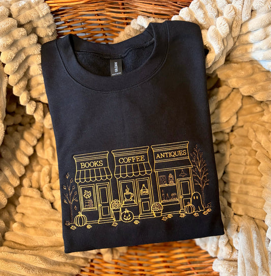 Embroidered Halloween Storefront Sweatshirt