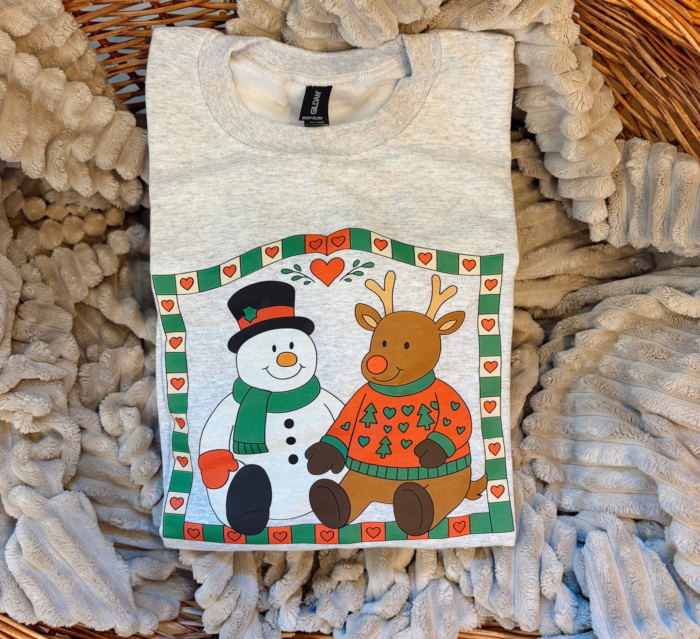 Printed Snowdeer Grannycore Sweatshirt